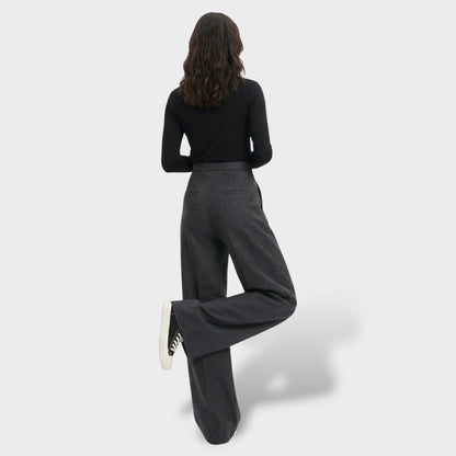 Pantalones Anchos Tiro Alto Mujer