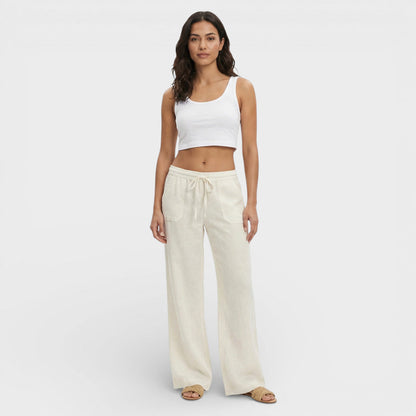 Pantalones Lino Mujer Cintura Elástica