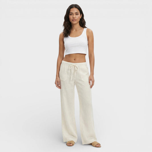 Pantalones Lino Mujer Cintura Elástica
