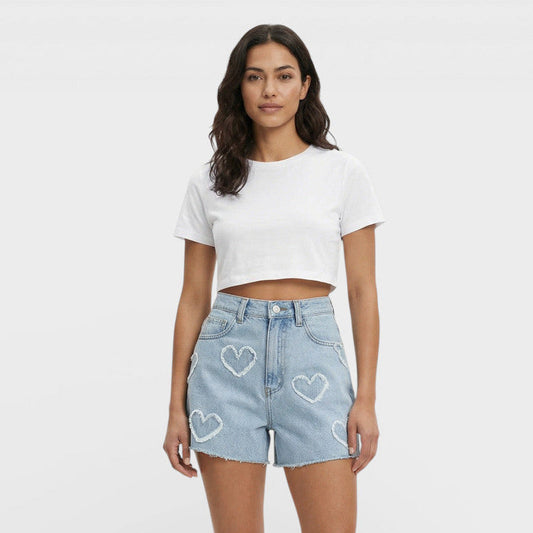 Shorts Vaqueros Mujer Cintura Alta