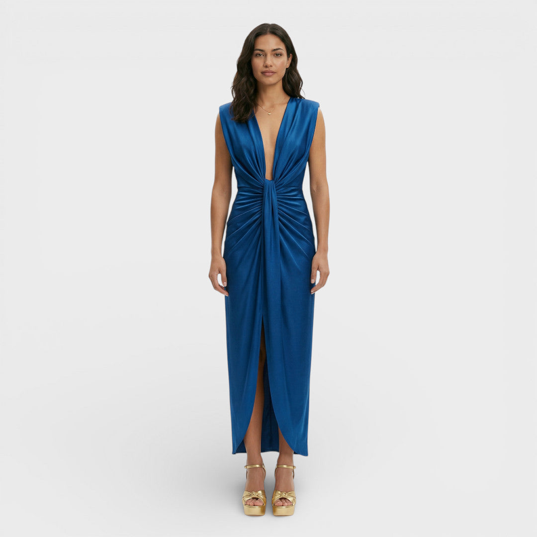 Vestido Midi Fiesta Escote Pico