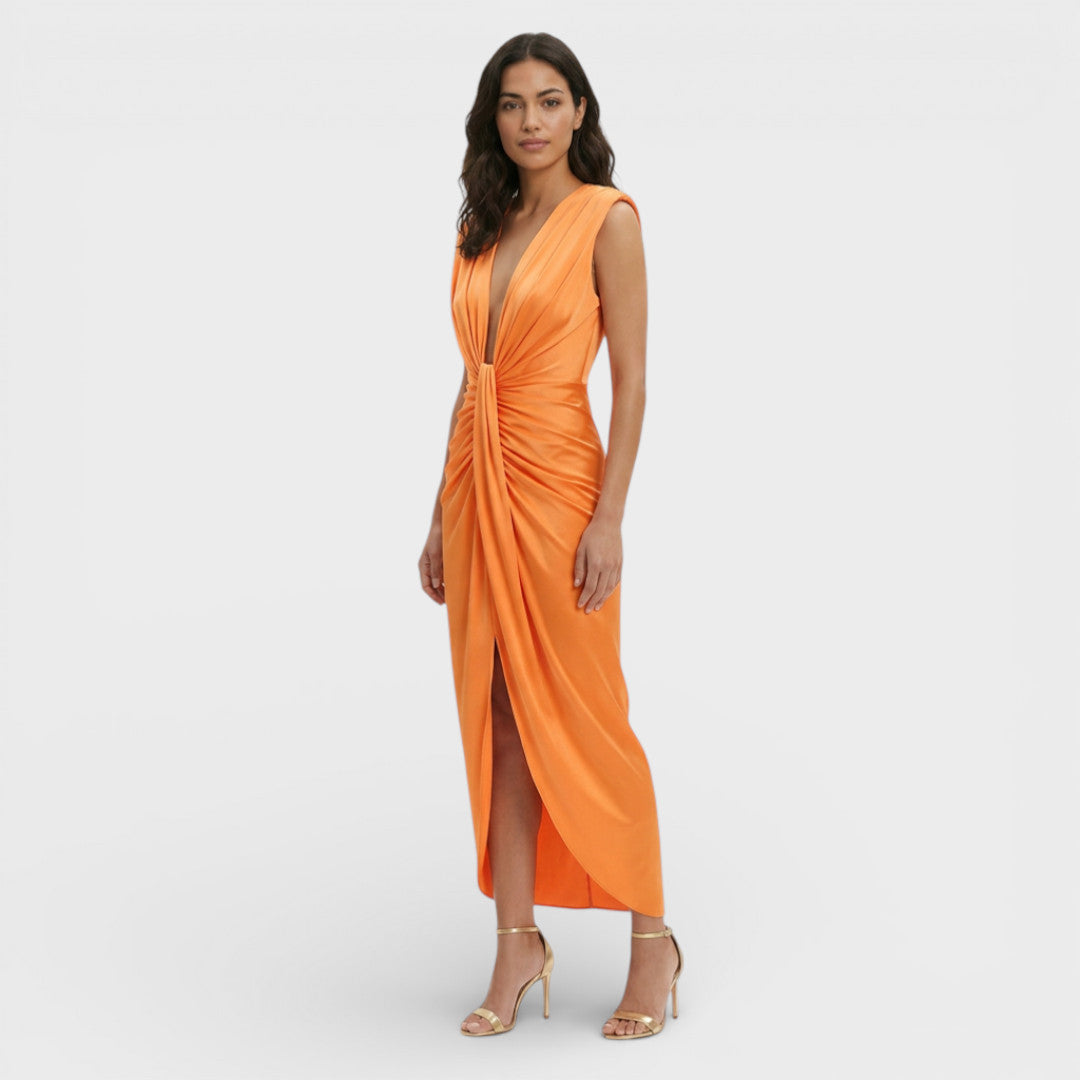 Vestido Midi Fiesta Escote Pico