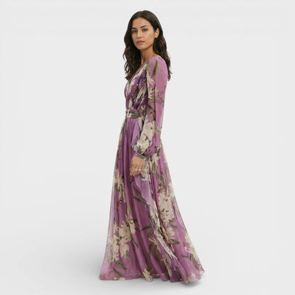 Vestido Largo Mujer Estampado Flores