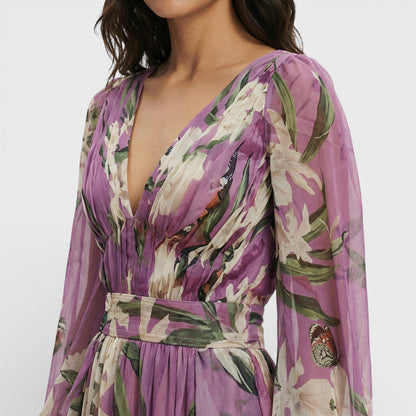 Vestido Largo Mujer Estampado Flores
