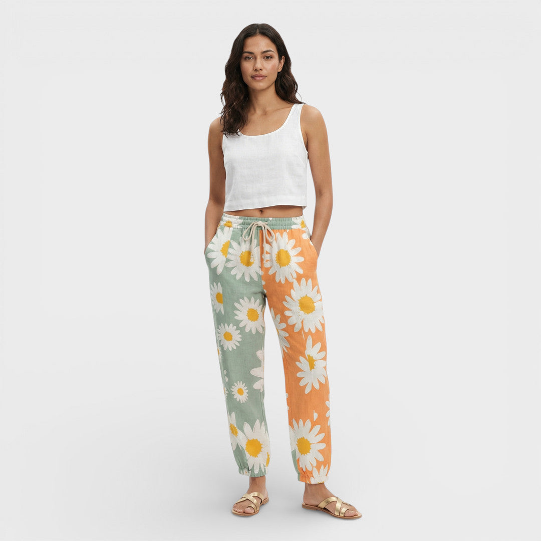 Pantalones Tobilleros Estampado Mujer