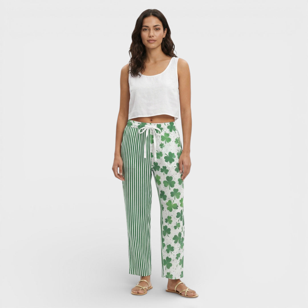 Pantalones Tobilleros Estampado Mujer