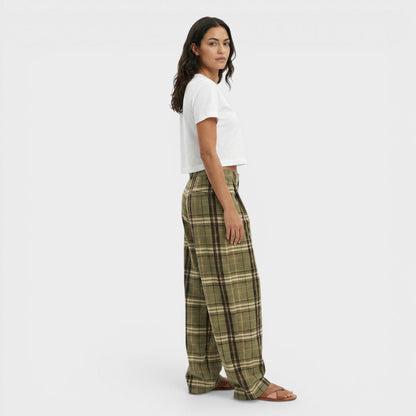 Pantalones Cuadros Mujer Pierna Ancha