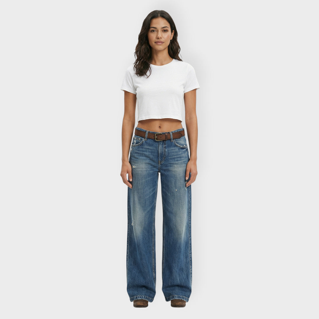 Vaqueros Wide Leg Mujer Rotos