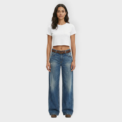 Vaqueros Wide Leg Mujer Rotos