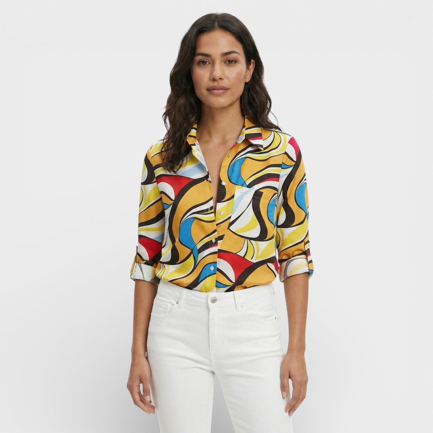 Blusa Clásica Con Cuello Mujer