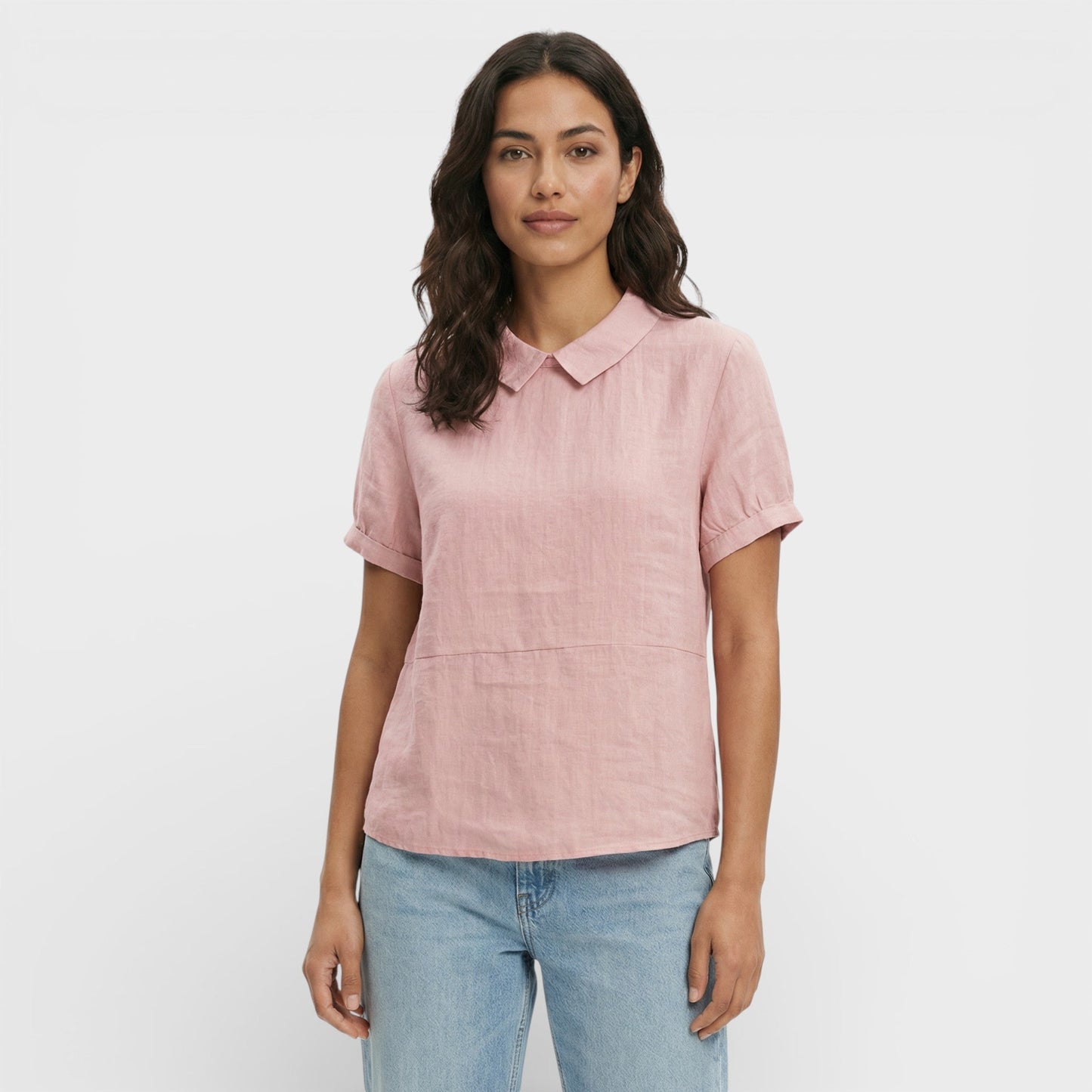 Blusa Manga Corta Cuello Redondo