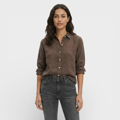 Camisa Lino Holgada Mujer Atemporal
