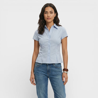 Camisa Cuadros Manga Corta Mujer