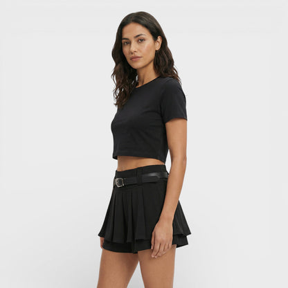 Shorts Plisados Tiro Alto Mujer