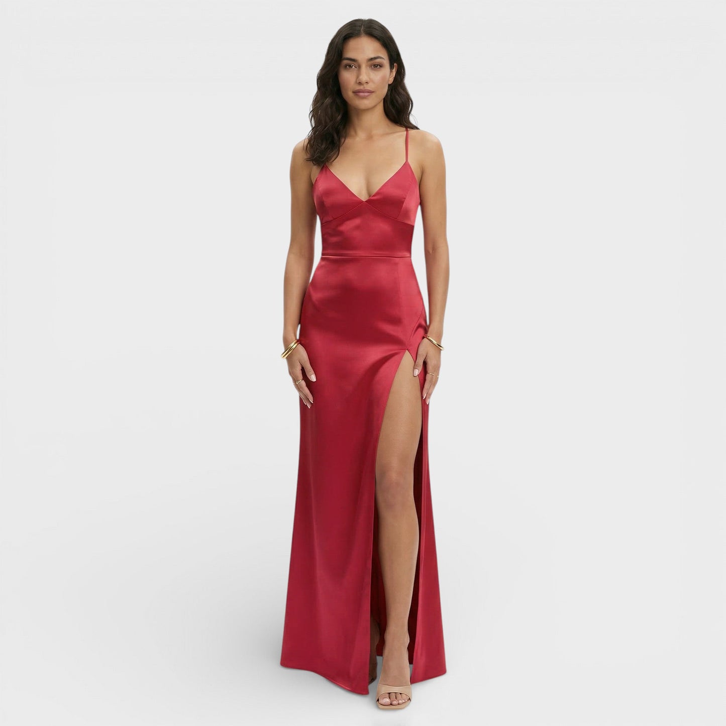 Vestido Maxi Abertura Elegante Mujer