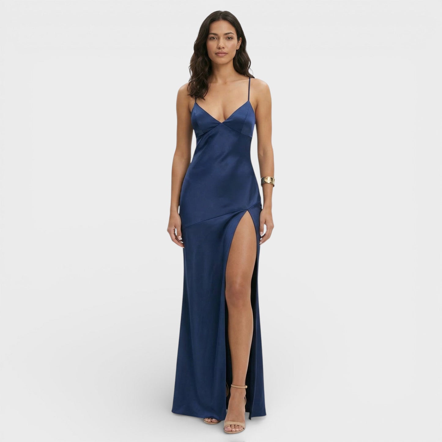 Vestido Maxi Abertura Elegante Mujer