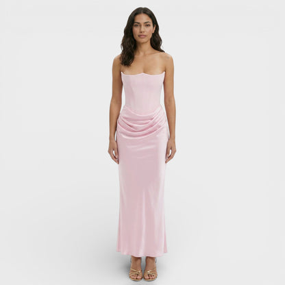 Vestido Maxi Corsé Strapless Mujer