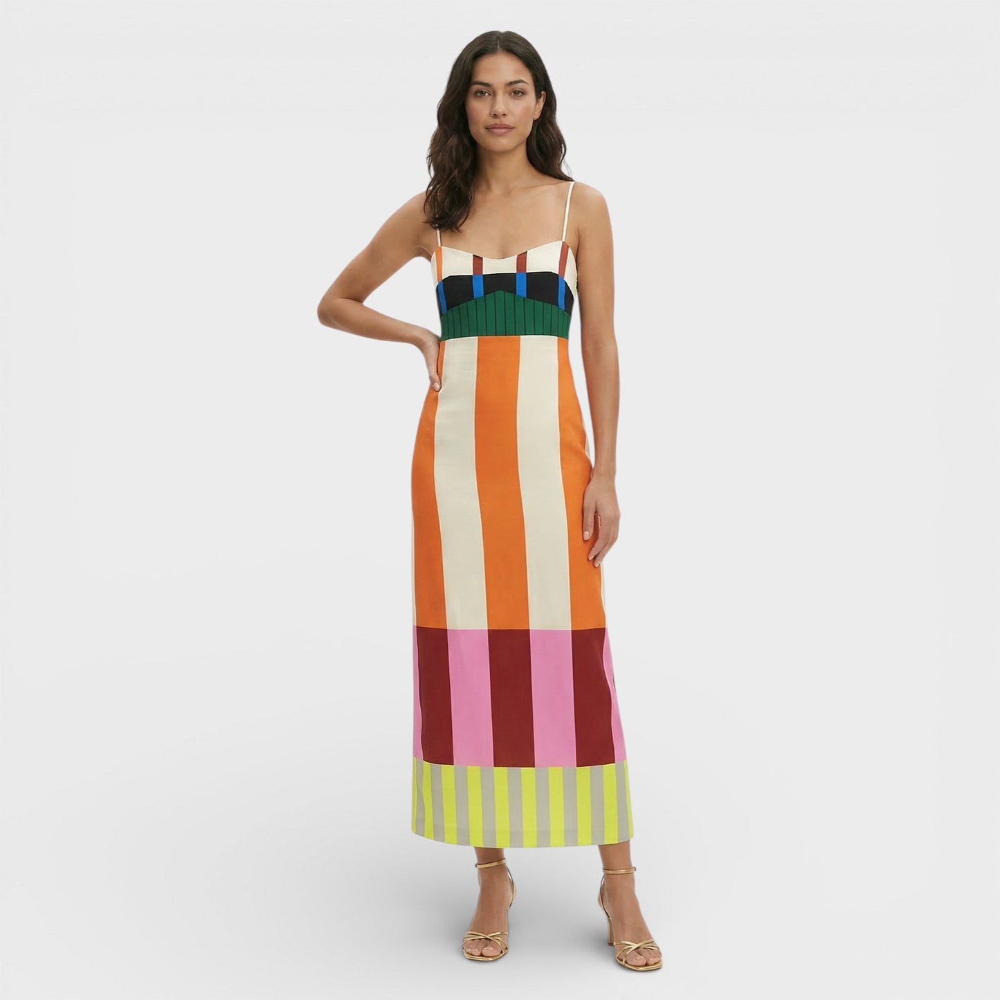 Vestido Maxi Rayas Multicolor Mujer
