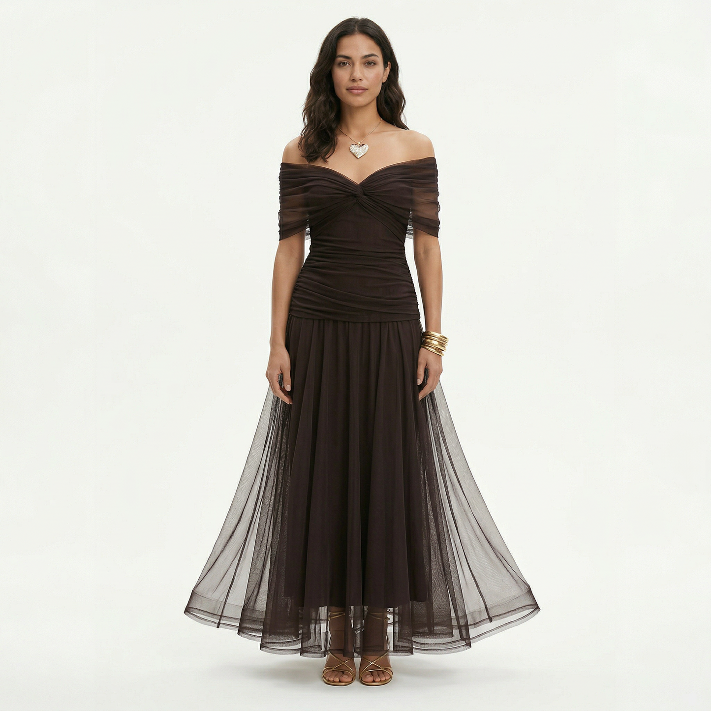 Vestido Largo Plisado Floral Mujer