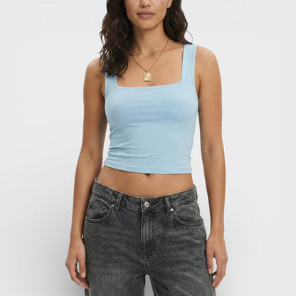 Top Corto Cuello Cuadrado Mujer