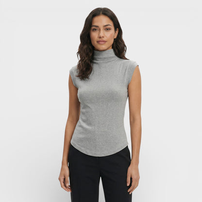 Top Ajustado Cuello Alto Mujer