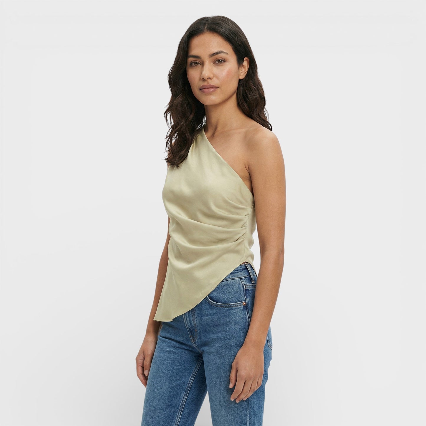 Top Asimétrico Hombros Descubiertos Mujer
