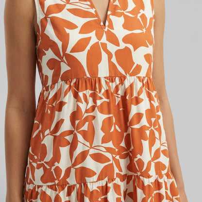 Vestido Estampado Escote Pico Mujer