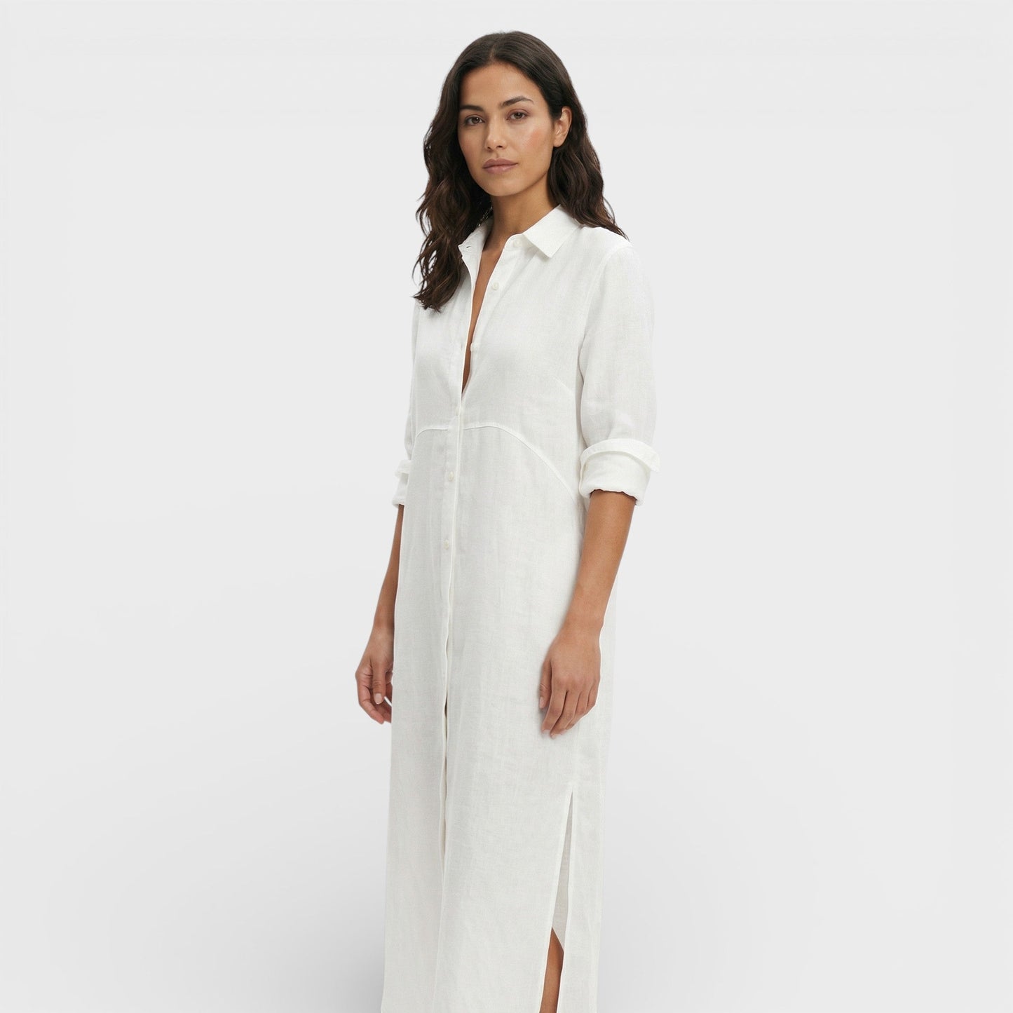 Vestido Maxi Camisero Holgado Mujer