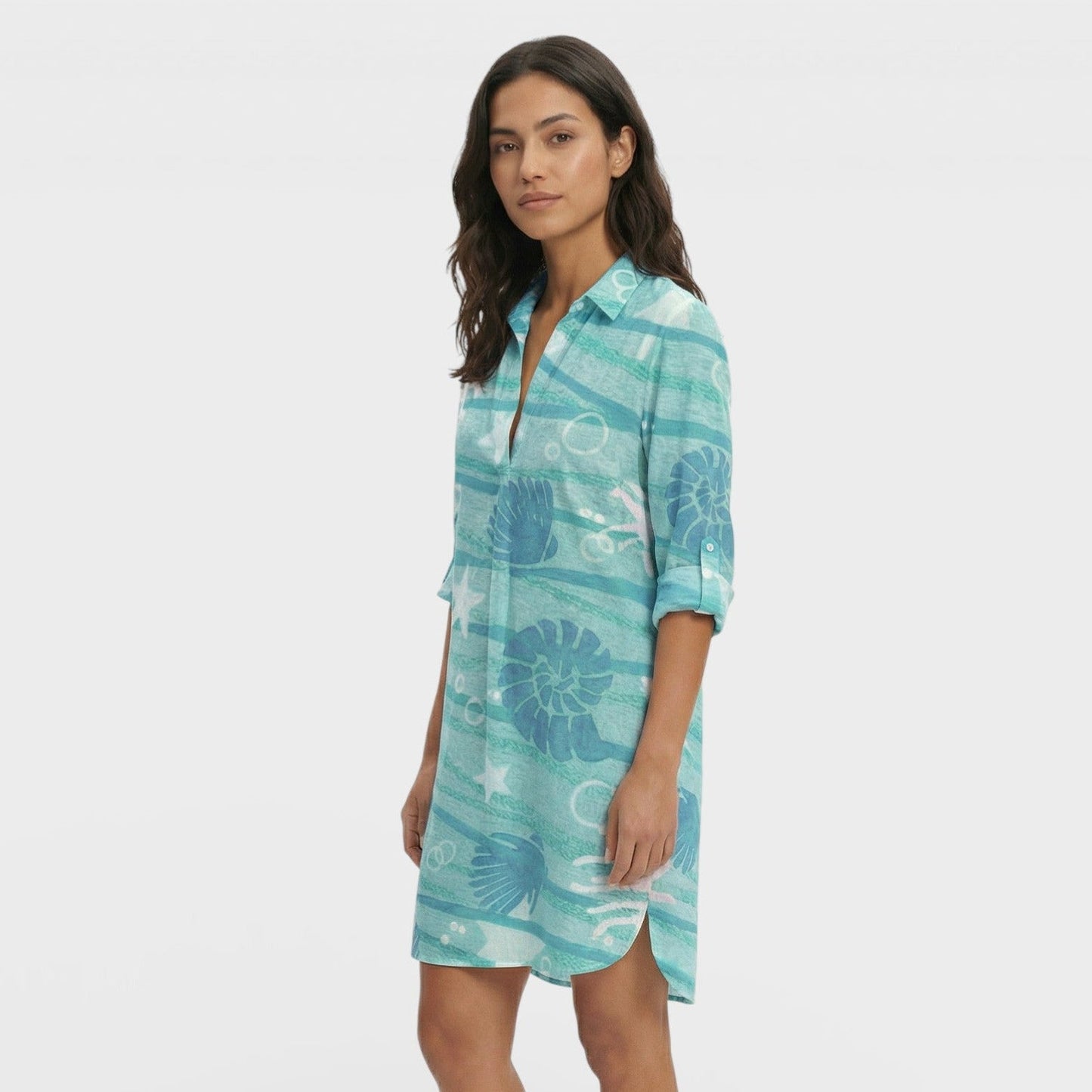 Vestido Camisero Largo Mujer Botones