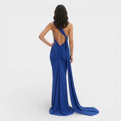 Vestido Maxi Asimétrico Espalda Descubierta