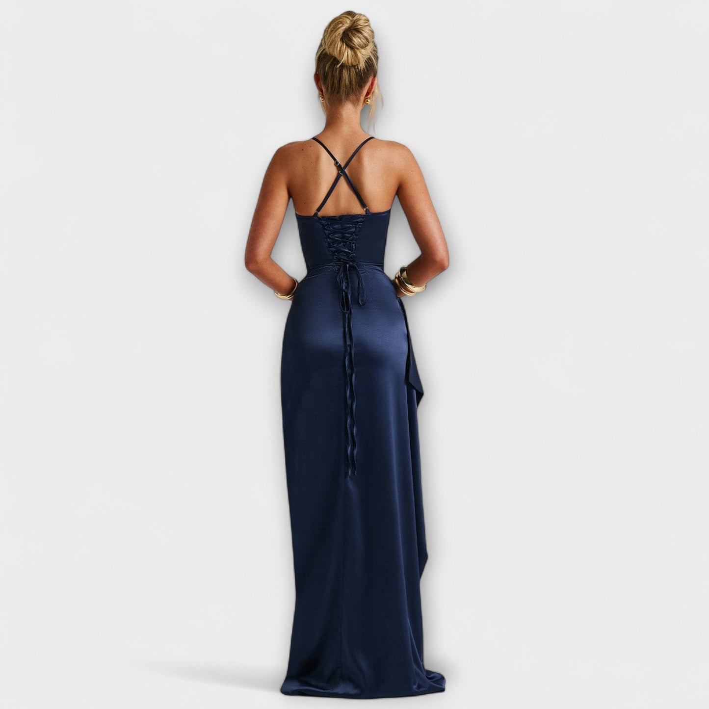 Krissi - Vestido maxi en azul marino