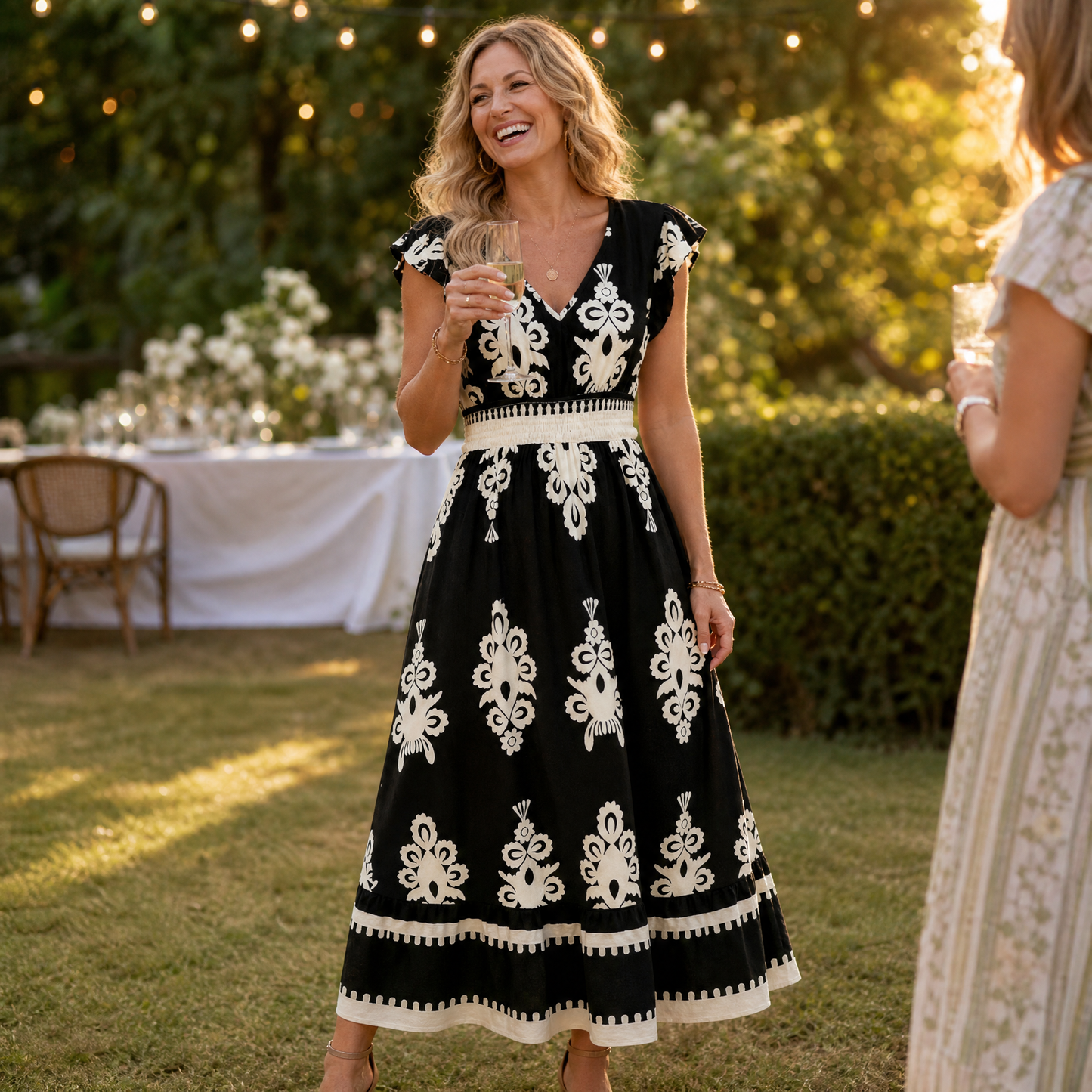 Valeria – Vestido midi con escote en V