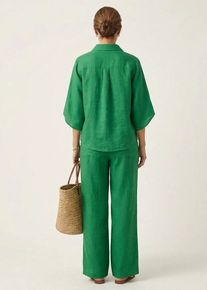 Conjunto fresco de algodón y lino | Blusa + Pantalón Gratis