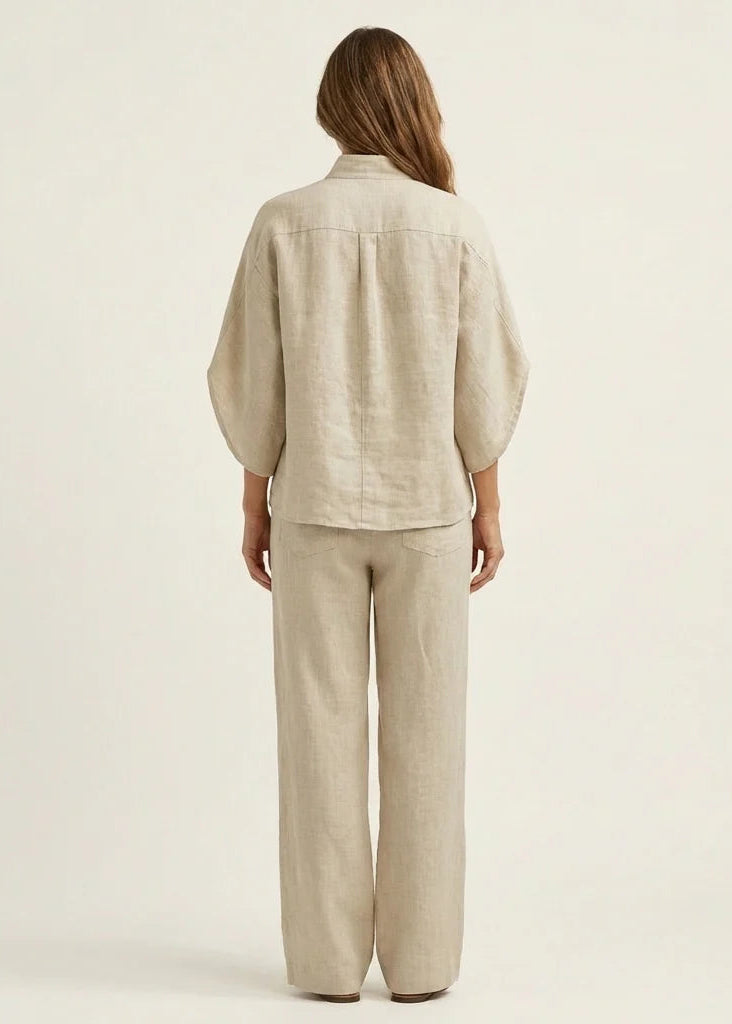 Conjunto fresco de algodón y lino | Blusa + Pantalón Gratis