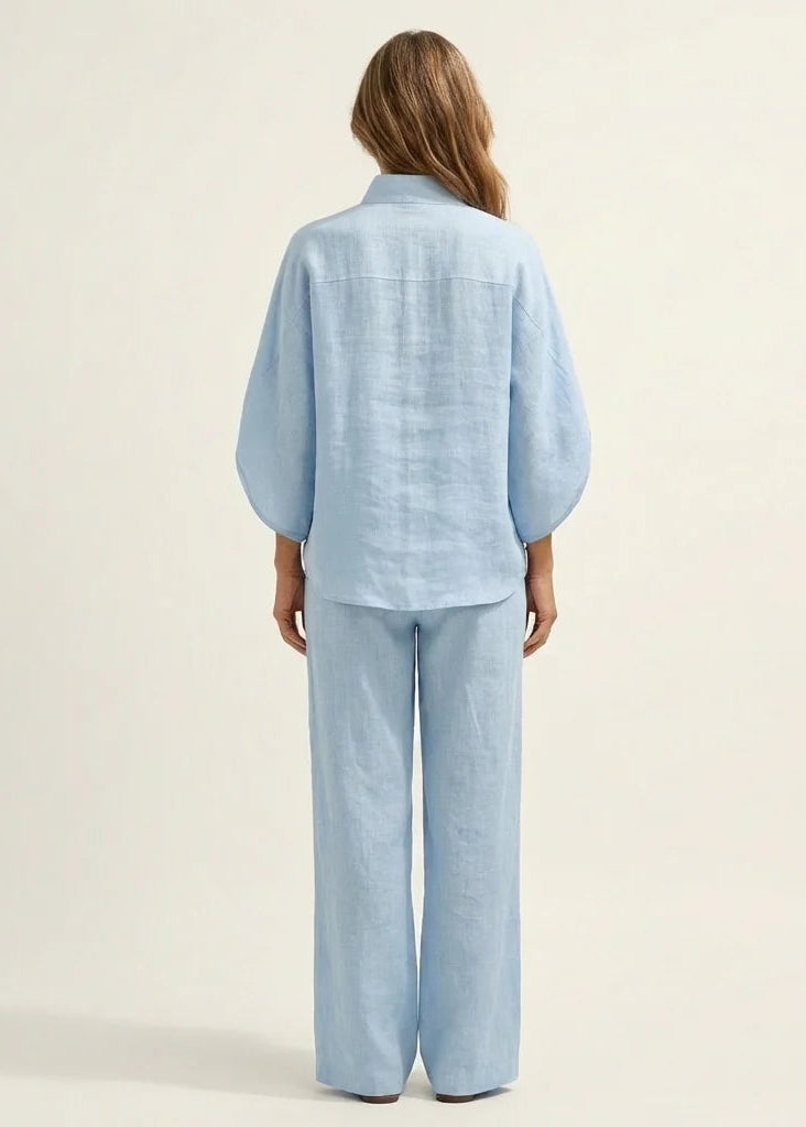 Conjunto fresco de algodón y lino | Blusa + Pantalón Gratis
