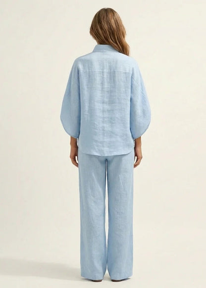 Conjunto fresco de algodón y lino | Blusa + Pantalón Gratis