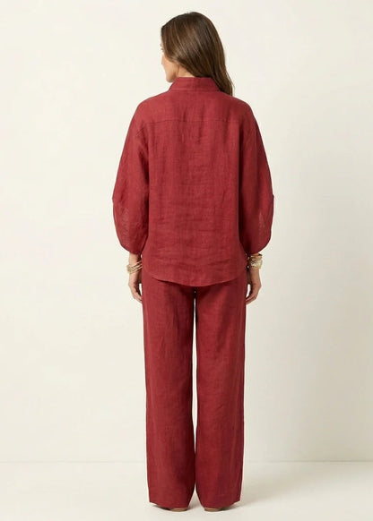 Conjunto fresco de algodón y lino | Blusa + Pantalón Gratis