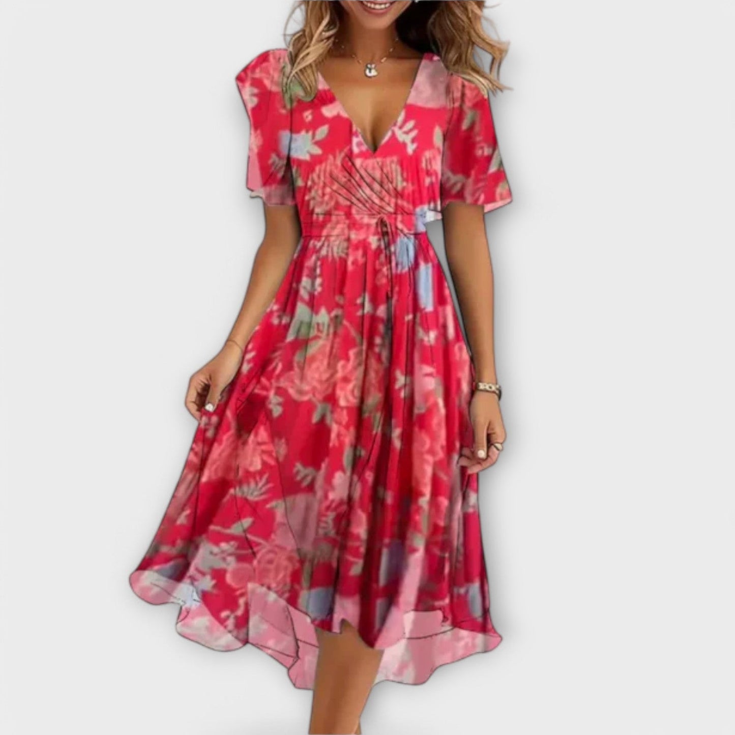 Annegret - Vestido femenino con escote en V