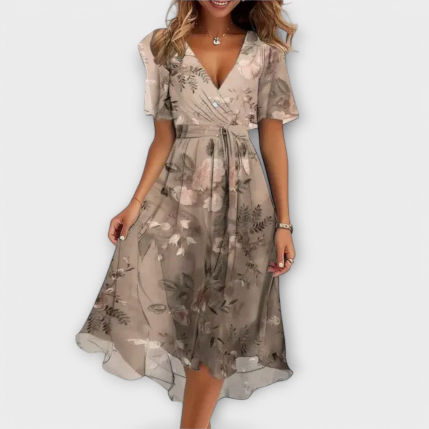 Annegret - Vestido femenino con escote en V