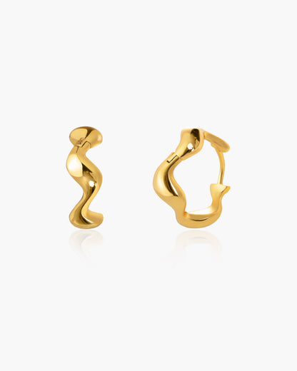 Pendientes Aro Ola en Dorado