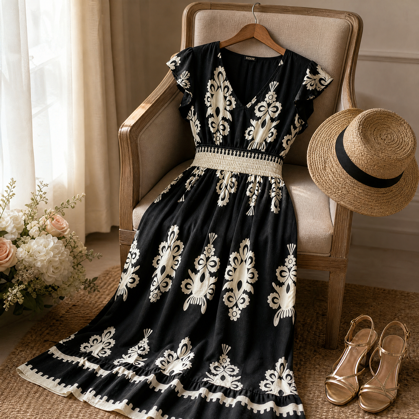 Valeria – Vestido midi con escote en V