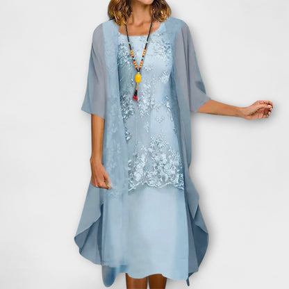 Danielle - Vestido Elegante de Chifón de Dos Piezas