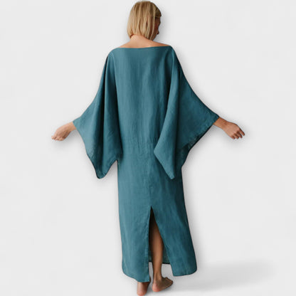 Dana - Vestido kimono hecho de lino y algodón