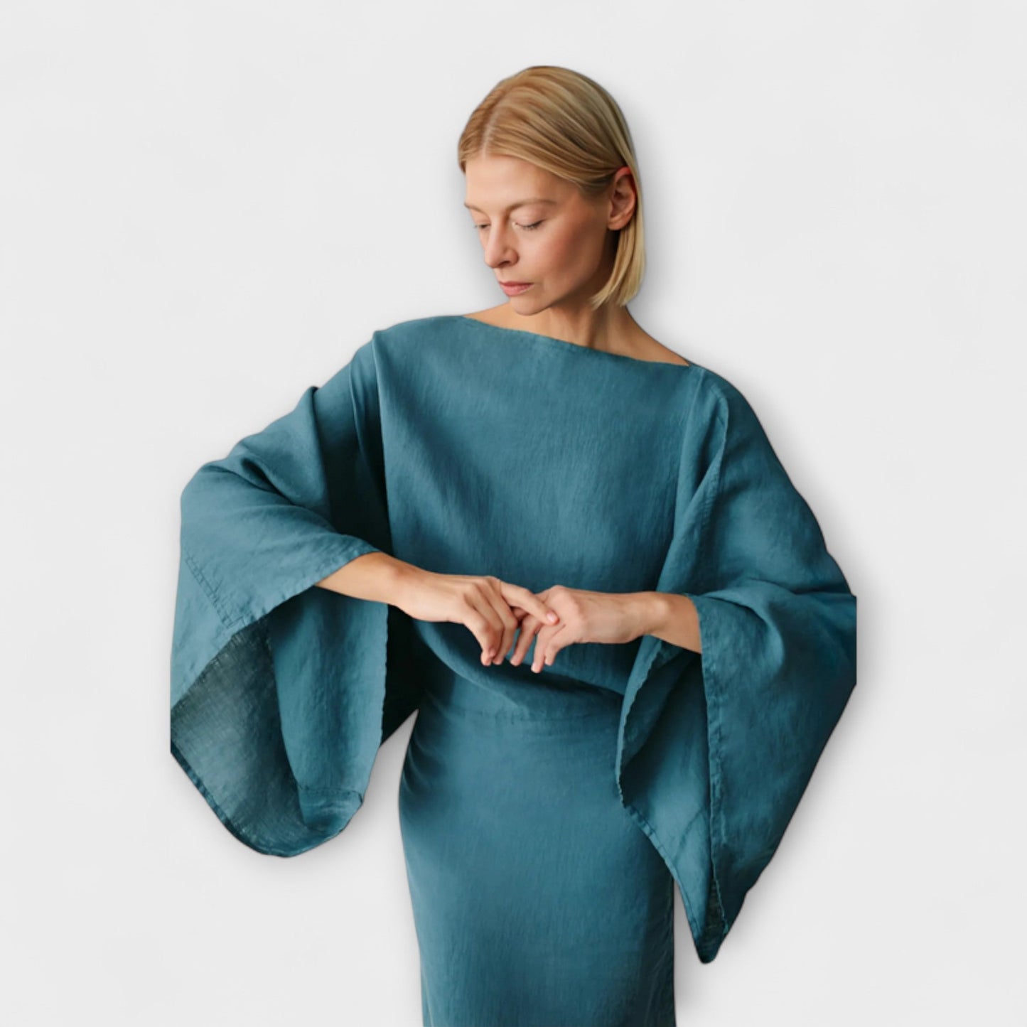 Dana - Vestido kimono hecho de lino y algodón