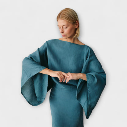 Dana - Vestido kimono hecho de lino y algodón