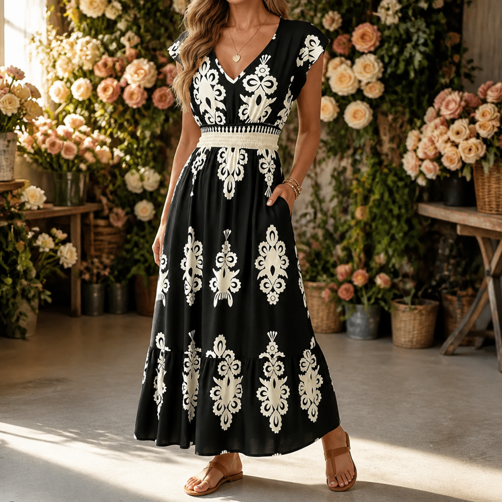 Valeria – Vestido midi con escote en V