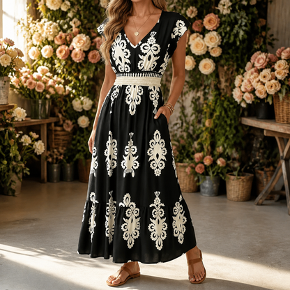 Valeria – Vestido midi con escote en V