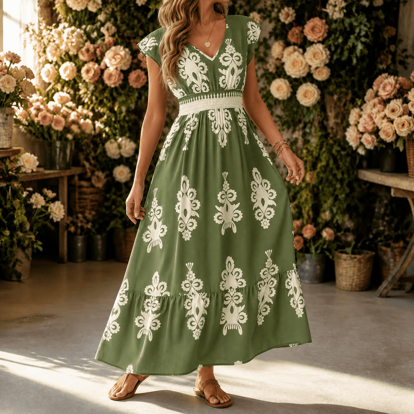 Valeria – Vestido midi con escote en V