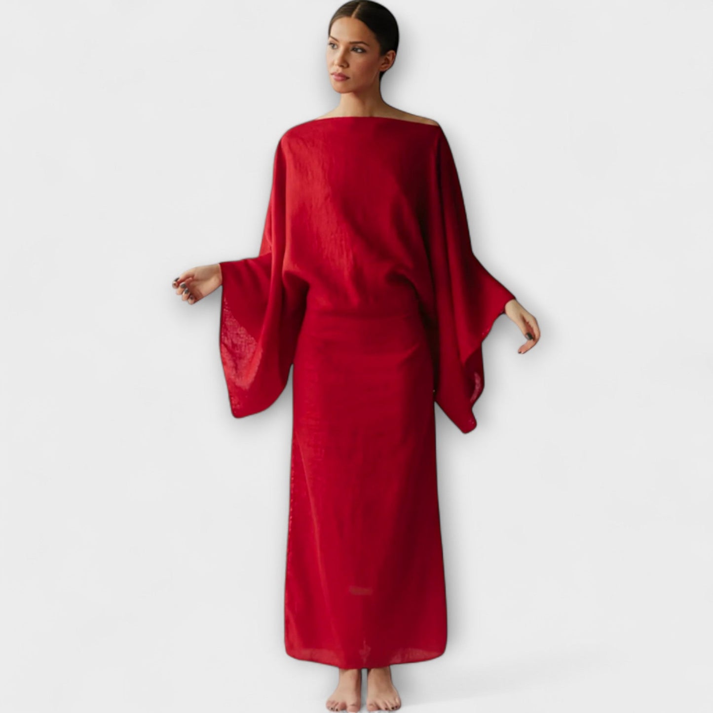 Dana - Vestido kimono hecho de lino y algodón
