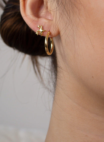 Pendientes de Tuerca Brillantes